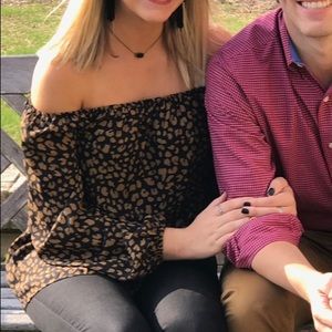 Cheetah Print Off-The-Shoulder Top